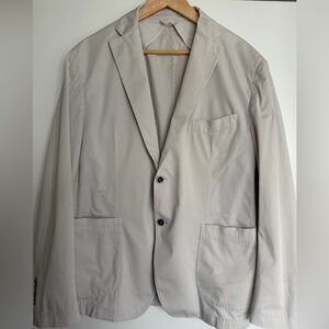 Patrick Assaraf Light Gray Cotton Blazer Men’s Size 52 2 Button Sport Coat